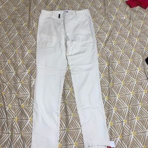 Helmet Lang white linen and cotton pants